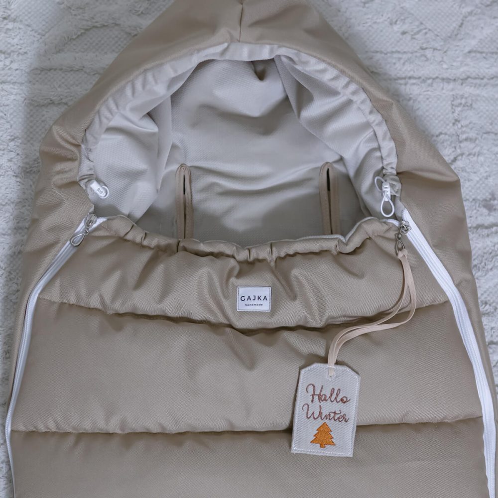 Waterproof winter sleeping bag with a muff - Gajka